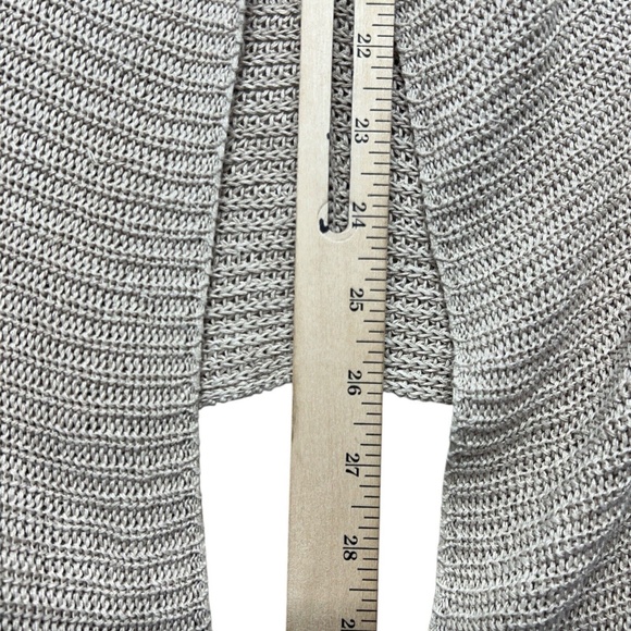 EILEEN FISHER Cardigan Womens XS Tan Organic Linen Knit Open Front Waterfall - Picture 7 of 8